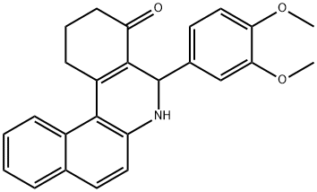 5-(3,4-dimethoxyphenyl)-2,3,5,6-tetrahydrobenzo[a]phenanthridin-4(1H)-one Struktur