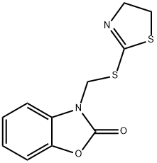 3-[(4,5-dihydro-1,3-thiazol-2-ylsulfanyl)methyl]-1,3-benzoxazol-2(3H)-one Structure