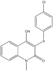 3-[(4-chlorophenyl)sulfanyl]-4-hydroxy-1-methyl-2(1H)-quinolinone Struktur