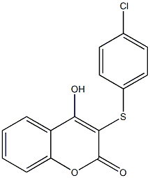 3-[(4-chlorophenyl)sulfanyl]-4-hydroxy-2H-chromen-2-one,247237-62-3,结构式