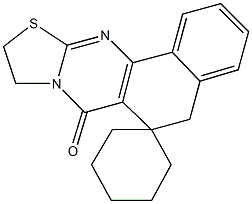 5,6,9,10-tetrahydrospiro(7H-benzo[h][1,3]thiazolo[2,3-b]quinazoline-6,1'-cyclohexane)-7-one Struktur