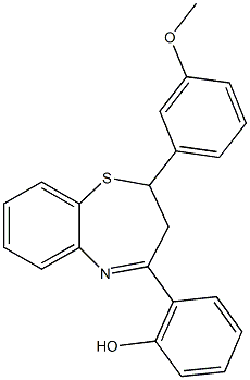 2-[2-(3-methoxyphenyl)-2,3-dihydro-1,5-benzothiazepin-4-yl]phenol 结构式