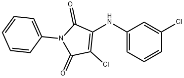 3-chloro-4-(3-chloroanilino)-1-phenyl-1H-pyrrole-2,5-dione,251640-04-7,结构式
