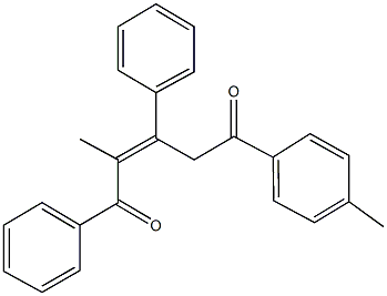 2-methyl-5-(4-methylphenyl)-1,3-diphenyl-2-pentene-1,5-dione Struktur