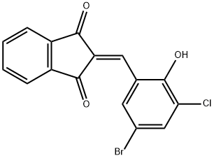 2-(5-bromo-3-chloro-2-hydroxybenzylidene)-1H-indene-1,3(2H)-dione,25299-23-4,结构式