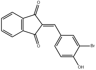 2-(3-bromo-4-hydroxybenzylidene)-1H-indene-1,3(2H)-dione,25315-16-6,结构式
