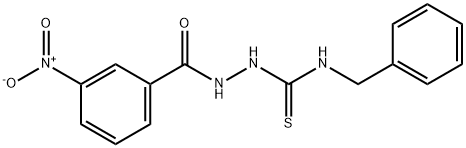 2-({3-nitrophenyl}carbonyl)-N-(phenylmethyl)hydrazinecarbothioamide Structure