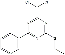 2-(dichloromethyl)-4-(ethylsulfanyl)-6-phenyl-1,3,5-triazine Structure