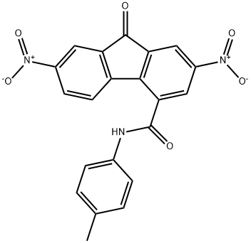 2,7-bisnitro-N-(4-methylphenyl)-9-oxo-9H-fluorene-4-carboxamide Struktur