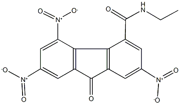 N-ethyl-2,5,7-trisnitro-9-oxo-9H-fluorene-4-carboxamide 化学構造式