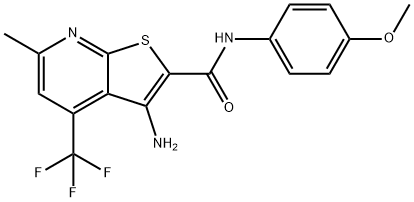3-amino-N-(4-methoxyphenyl)-6-methyl-4-(trifluoromethyl)thieno[2,3-b]pyridine-2-carboxamide|