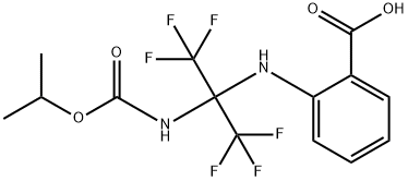 2-{[2,2,2-trifluoro-1-[(isopropoxycarbonyl)amino]-1-(trifluoromethyl)ethyl]amino}benzoic acid Structure