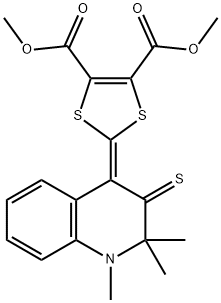 dimethyl 2-(1,2,2-trimethyl-3-thioxo-2,3-dihydro-4(1H)-quinolinylidene)-1,3-dithiole-4,5-dicarboxylate Structure