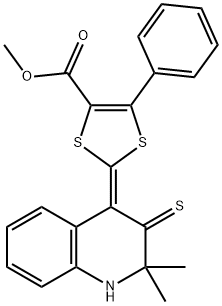 methyl 2-(2,2-dimethyl-3-thioxo-2,3-dihydro-4(1H)-quinolinylidene)-5-phenyl-1,3-dithiole-4-carboxylate Structure