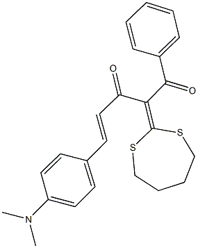 5-[4-(dimethylamino)phenyl]-2-(1,3-dithiepan-2-ylidene)-1-phenyl-4-pentene-1,3-dione,258339-75-2,结构式