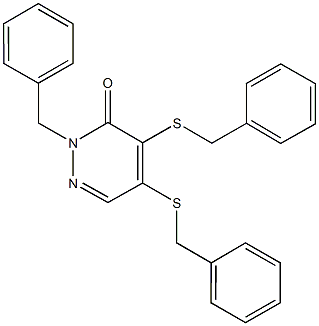 2-benzyl-4,5-bis(benzylsulfanyl)-3(2H)-pyridazinone Struktur