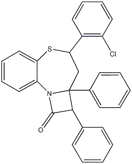 4-(2-chlorophenyl)-2,2a-diphenyl-2,2a,3,4-tetrahydro-1H-azeto[2,1-d][1,5]benzothiazepin-1-one|