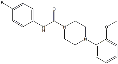 N-(4-fluorophenyl)-4-(2-methoxyphenyl)-1-piperazinecarboxamide Struktur