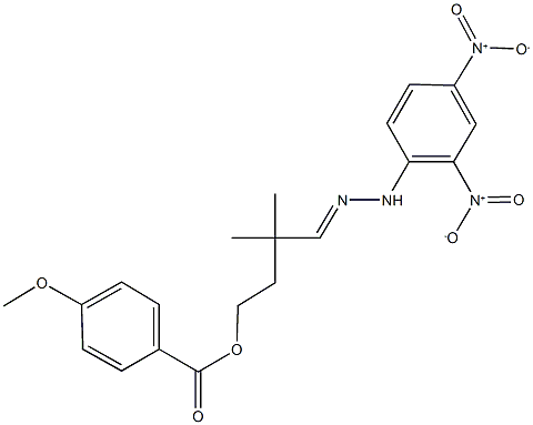 4-({2,4-bisnitrophenyl}hydrazono)-3,3-dimethylbutyl 4-methoxybenzoate Structure