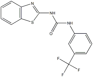 N-(1,3-benzothiazol-2-yl)-N'-[3-(trifluoromethyl)phenyl]urea 结构式