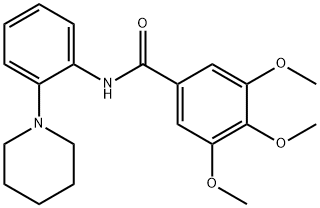 3,4,5-trimethoxy-N-[2-(1-piperidinyl)phenyl]benzamide 化学構造式