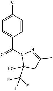 1-(4-chlorobenzoyl)-3-methyl-5-(trifluoromethyl)-4,5-dihydro-1H-pyrazol-5-ol,263699-81-6,结构式