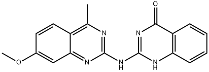 2-[(7-methoxy-4-methyl-2-quinazolinyl)amino]-4-quinazolinol 化学構造式