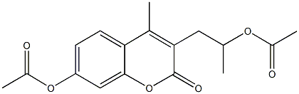 2-[7-(acetyloxy)-4-methyl-2-oxo-2H-chromen-3-yl]-1-methylethyl acetate 化学構造式