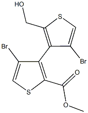 methyl 4,4'-dibromo-2'-(hydroxymethyl)-3,3'-bithiophene-2-carboxylate Struktur