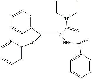 N-[1-[(diethylamino)carbonyl]-2-phenyl-2-(2-pyridinylsulfanyl)vinyl]benzamide Structure