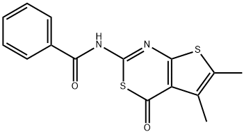 N-(5,6-dimethyl-4-oxo-4H-thieno[2,3-d][1,3]thiazin-2-yl)benzamide 结构式