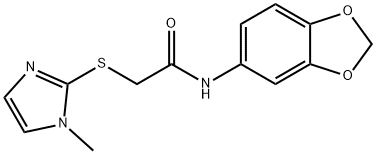 N-(1,3-benzodioxol-5-yl)-2-[(1-methyl-1H-imidazol-2-yl)sulfanyl]acetamide Structure
