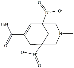 1,5-bisnitro-3-methyl-3-azabicyclo[3.3.1]non-6-ene-7-carboxamide Struktur