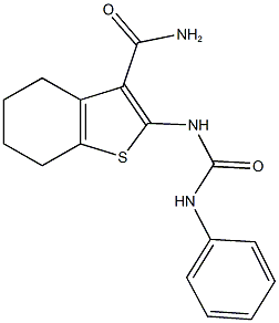 2-[(anilinocarbonyl)amino]-4,5,6,7-tetrahydro-1-benzothiophene-3-carboxamide Structure