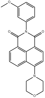 2-(3-methoxyphenyl)-6-(4-morpholinyl)-1H-benzo[de]isoquinoline-1,3(2H)-dione 化学構造式