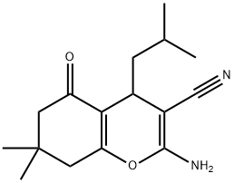 2-amino-4-isobutyl-7,7-dimethyl-5-oxo-5,6,7,8-tetrahydro-4H-chromene-3-carbonitrile Structure