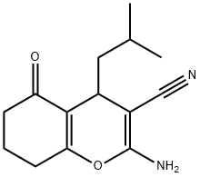 2-amino-4-isobutyl-5-oxo-5,6,7,8-tetrahydro-4H-chromene-3-carbonitrile 结构式