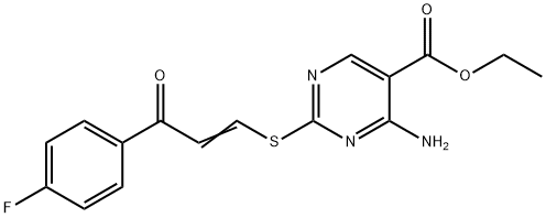 ethyl 4-amino-2-{[3-(4-fluorophenyl)-3-oxo-1-propenyl]sulfanyl}-5-pyrimidinecarboxylate Structure