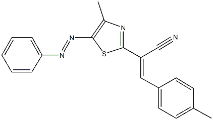 3-(4-methylphenyl)-2-[4-methyl-5-(phenyldiazenyl)-1,3-thiazol-2-yl]acrylonitrile Structure