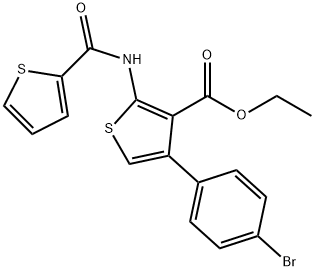 ethyl 4-(4-bromophenyl)-2-[(2-thienylcarbonyl)amino]-3-thiophenecarboxylate Structure