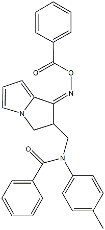 N-({1-[(benzoyloxy)imino]-2,3-dihydro-1H-pyrrolizin-2-yl}methyl)-N-(4-methylphenyl)benzamide 化学構造式