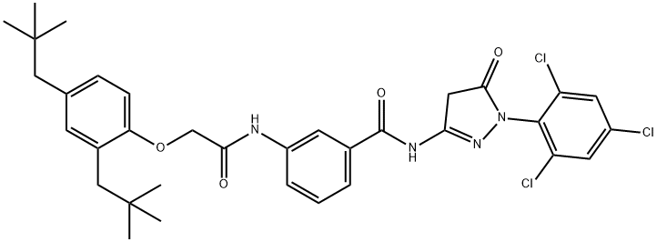 27949-16-2 3-{[(2,4-dineopentylphenoxy)acetyl]amino}-N-[5-oxo-1-(2,4,6-trichlorophenyl)-4,5-dihydro-1H-pyrazol-3-yl]benzamide