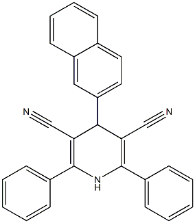 4-(2-naphthyl)-2,6-diphenyl-1,4-dihydro-3,5-pyridinedicarbonitrile 结构式