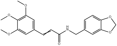 N-(1,3-benzodioxol-5-ylmethyl)-3-(3,4,5-trimethoxyphenyl)acrylamide Struktur