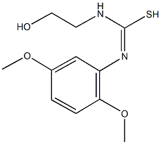 N'-(2,5-dimethoxyphenyl)-N-(2-hydroxyethyl)carbamimidothioic acid Struktur