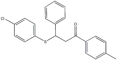 3-[(4-chlorophenyl)sulfanyl]-1-(4-methylphenyl)-3-phenyl-1-propanone 结构式