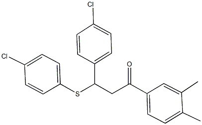 3-(4-chlorophenyl)-3-[(4-chlorophenyl)sulfanyl]-1-(3,4-dimethylphenyl)-1-propanone Structure