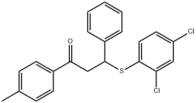 3-[(2,4-dichlorophenyl)sulfanyl]-1-(4-methylphenyl)-3-phenyl-1-propanone 化学構造式