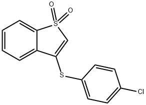 3-[(4-chlorophenyl)sulfanyl]-1-benzothiophene 1,1-dioxide 化学構造式