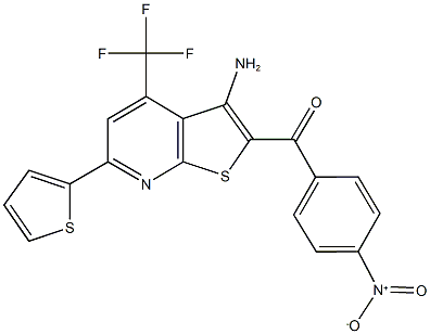 [3-amino-6-(2-thienyl)-4-(trifluoromethyl)thieno[2,3-b]pyridin-2-yl]{4-nitrophenyl}methanone Structure